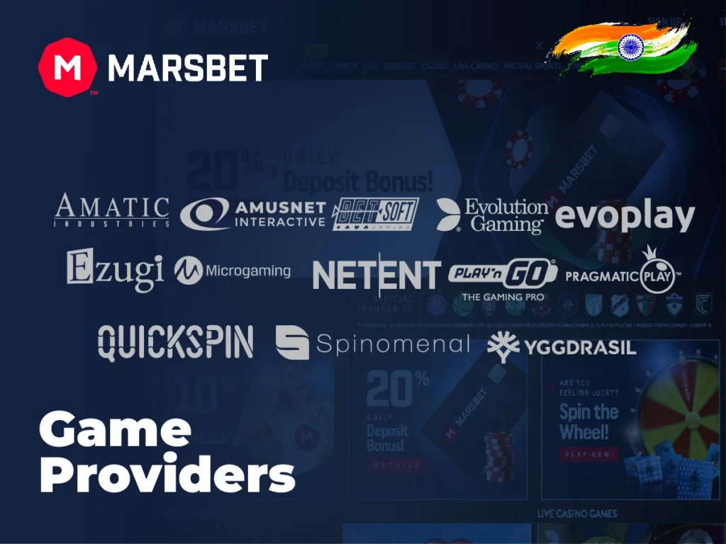 All the top game providers are available at Marsbet