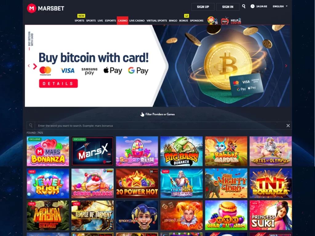 Marsbet casino page India