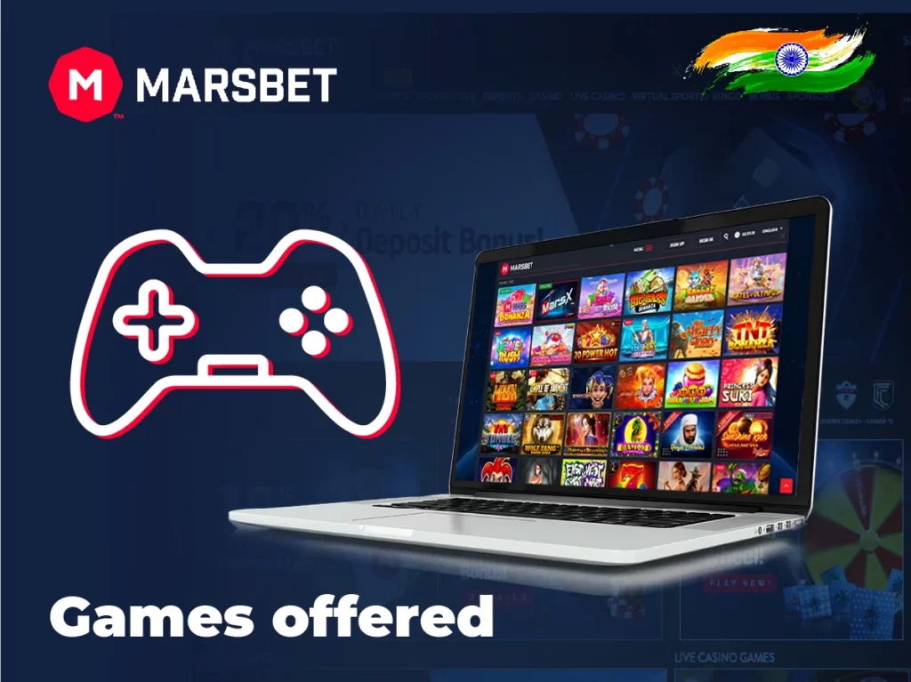 Games that players can find at the online casino section of Marsbet